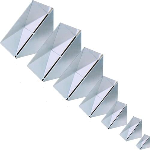 Optical Glass Right Angle Reflecting 80X80X80MM Triangular Prism Right Angle External Reflecting Prism Inclined Plane Coated