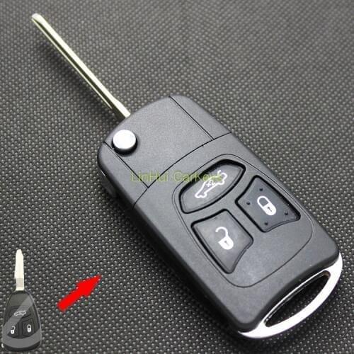 PINECONE for CHRYSLER 300C SEBRING JEEP WRANGLER COMPASS 3 Buttons Uncut Brass Blade Modified Remote Key Shell 1 PC No Seat