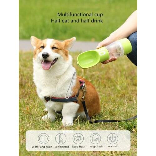 Puppy Cats Drinking Bowl Pet Dringking Bottle Bowl Portable Dog Water Bottles Food Feeder For Small Medium Large Dogs