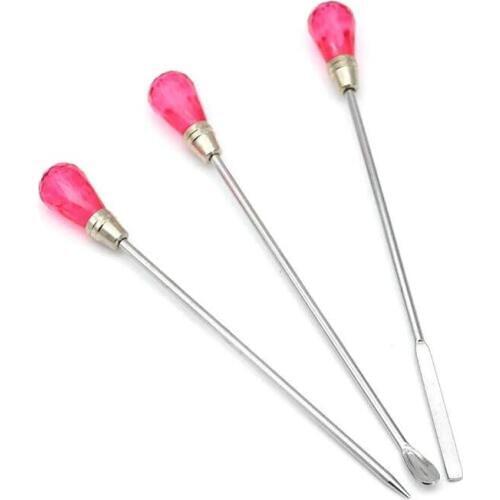 3pcs 10cm Bubble Needle Jewelry Tools Stir Bar Accessories DIY Metal Stirrer Powder Spoon UV Resin Handmade Craft Muddler