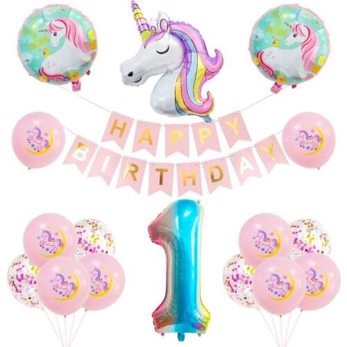 Rainbow Unicorn Party Balloon Unicorn Birthday Decoration Number Balloon Childrens Birthday Party Baby Shower Decoration Ball