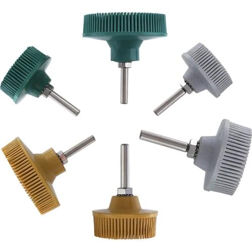 2 Inch 3 Inch Emery Rubber Abrasive Drush Polishing Wheel With Attachment For Removing Burrs, Rust And Scratches