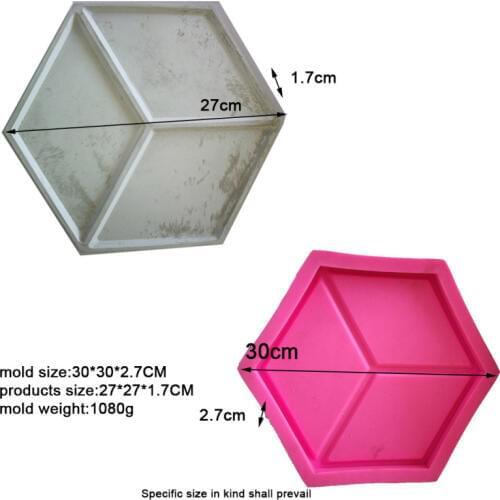 Silicone Mold Geometric Concrete Molds Hexagons Shape Gypsum Base Clay Mold DIY Floor Tile Making Mould Decoration Home Garden