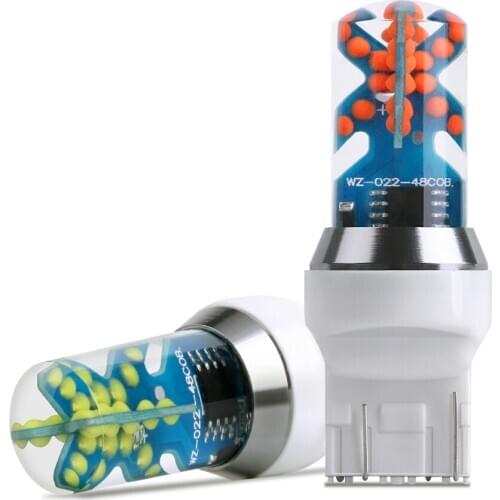 1PCS Canbus Reverse Light Brake Light 1156 48 COB Auto modified led bulbs silicone flashing lights super bright For bmw white12V