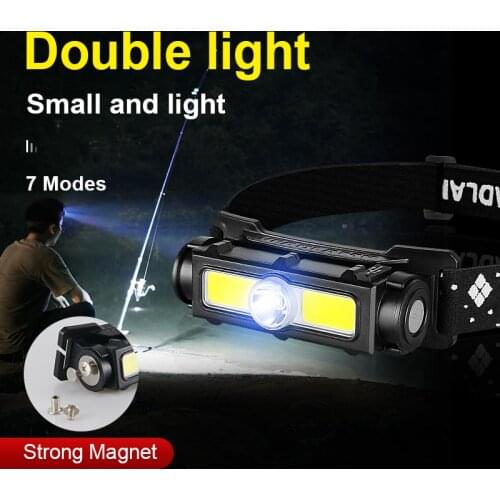 Super XPG COB most Powerful Mini Led Headlamp 18650 Led Headlight USB Rechargeable Head flashlight Built-in battery fishing Lamp