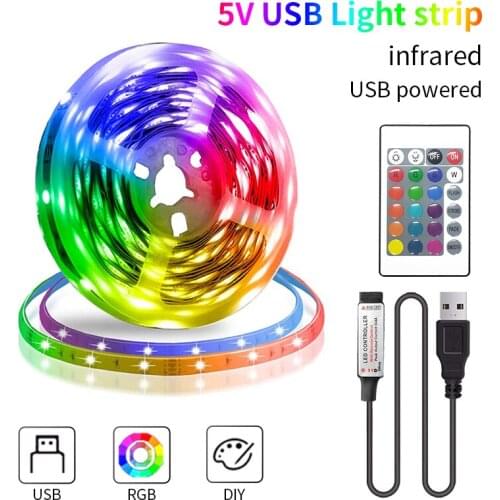 LED Strip 5V USB Flexible TV Backlight Lamp 2835 RGB Tape Diode Luces Led Neon light Background Lights For Room Decoration