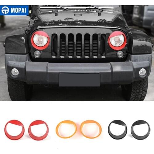 MOPAI ABS Exterior Protect Accessories Headlight Head lamp Trim Cover Stickers For Jeep Wrangler JK 2007-2016 Car Styling
