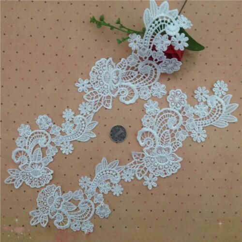 2Pieces Delicate Embroidered Lace Applique Dress DIY High Quality Lace Accessories For Wedding Dress TT250