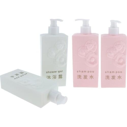 2pcs Refillable Empty Shampoo Shower Gel Lotion Hair Gel Bottle Plastic Sprayer Pump Container 500ml White Pink