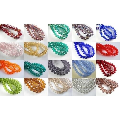 Spacer Glass Beads Crystal Rondelle Findings Faceted Mixed 200Pcs 3x2/Dmm Loose