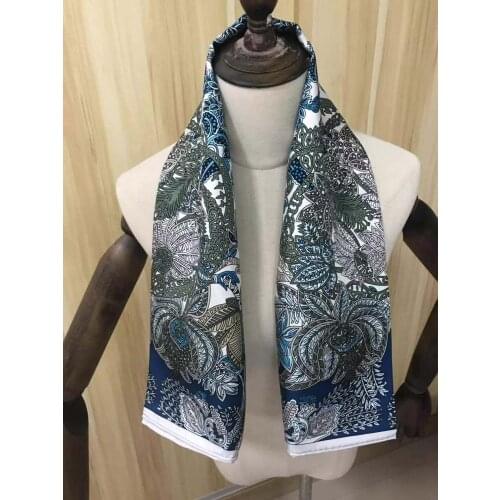 2019 new arrival fashion elegant brand 100% silk scarf 90*90 cm square shawl hand made roll wrap for women lady free shipping