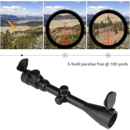 3-9x40mm Rifle Scope Illuminated Reticle Sniper For Hunting Riflescopes Air Gun Wire Rangefinder Tactical Optical Mira Caza