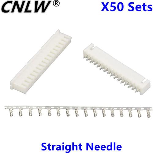 50 Sets/Kit XH2.54-16P 16 Pin Straight Needle Spacing 2.54mm Connectors Male and Female Plug + Terminals