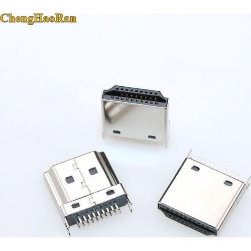ChengHaoRan 1pcs HDMI 19 pin male plug interface Connector 1.6MM spacing for HD equipment HDMI socket