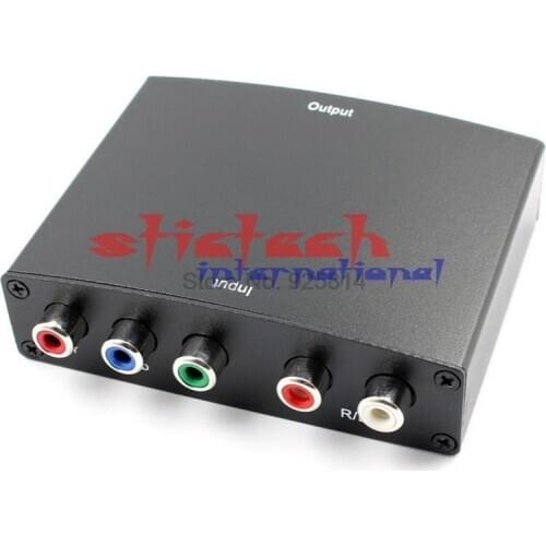 By dhl or ems 50pcs 2016 1080P R/L Audio +Video RGB YPbPr to hdmi converter Adapter PYPbPr component conversor HD TV