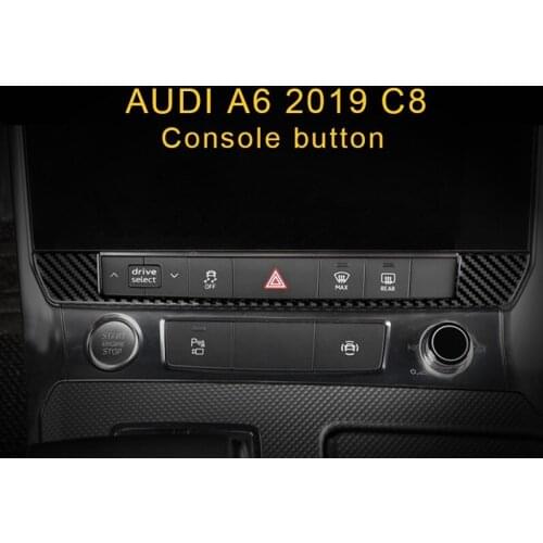 For Audi A6 C8 2019 Car Styling Center Console Button Switch Panel Cover Trim Frame Sticker Interior Accessories