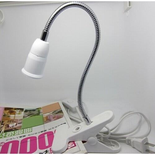 360 Degrees Flexible Lamp Holder Clip E27 Base with On off Switch EU US Plug use as Simple Desk Lamp