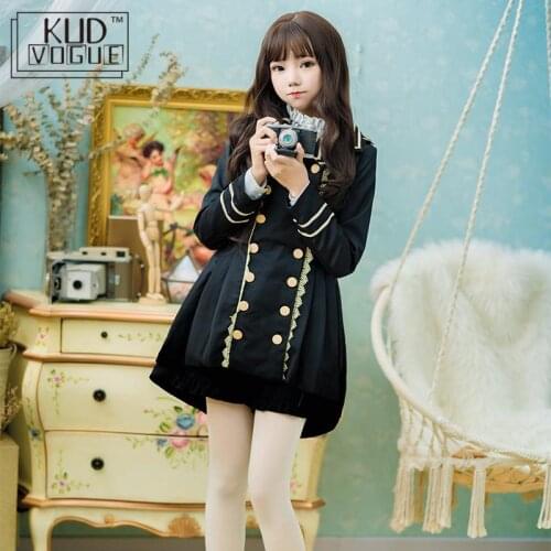 Gothic Lolita Jk Uniform Jacket Shirt Shorts Vintage Shirt Army Double Breasted Tail Coat Kawaii Girl Preppy Chic Academic Style