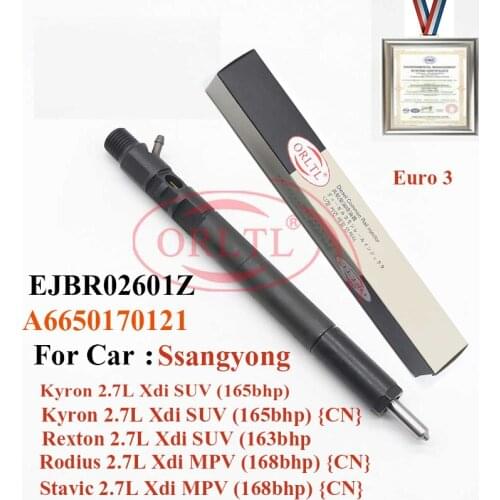 Common Rail Injector EJBR02601Z a6650170121 EJBR04701D a6640170222 EJBR03301D EJBR04401D a6650170221 for SSANGYONG JMC Euro 3/4