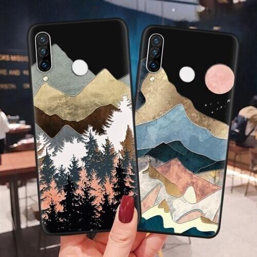 3D Relief Sunset Silicon Case For Huawei P Smart 2020 2019 P40 P30 P20 Honor X10 9A 9S 8X 9X 10i 20 10 9 Lite Pro Y6 Y7 Y9 Cover