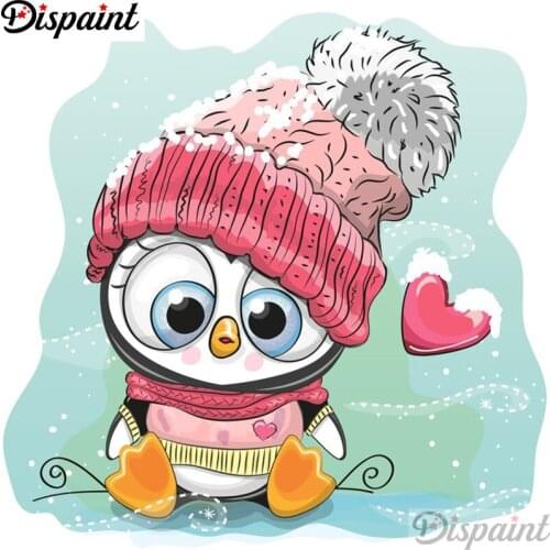 Dispaint Full Square/Round Drill 5D DIY Diamond Painting "Cartoon penguin" Embroidery Cross Stitch 3D Home Decor A12527