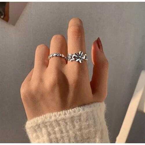 Rings Flower Daisy For Women Girls Opening Adjustable Geometric Korea Fashion Hot Sale Student Friendship Gift Jewelry BOYULIGE