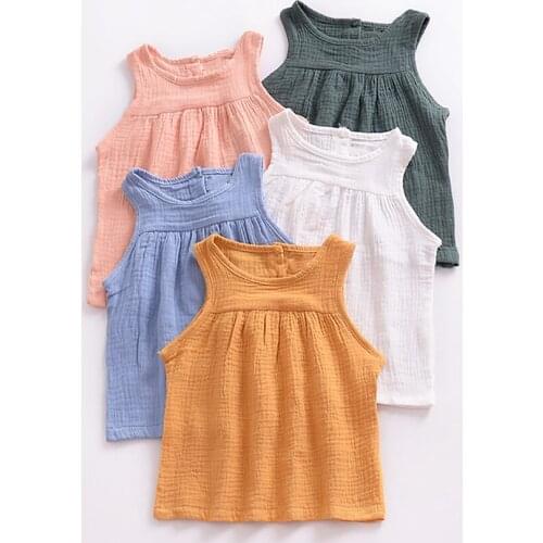 Baby Clothing Set Baby Cotton and Linen Vest Bloomers 2-piece Set Newborn Kids Summer Vest and Shorts 6M 12M 24M 3T 4T