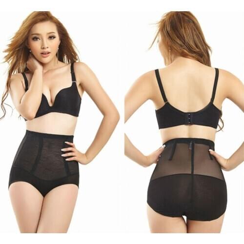 High Waist Steel Bone Body Shaping Underwear Women Tummy Control Sexy Transparent Shapewear Waist Trainer Butt Lift Panties