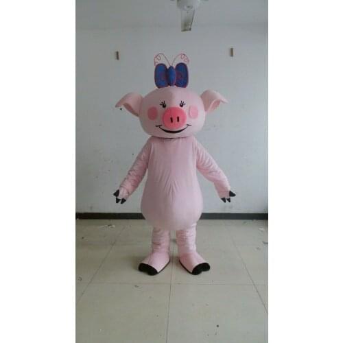 Adult Cute Pink Pig Mascot Costume Suits Cosplay Party Game Dress Cartoon Character Birthday Clothes Carnival Halloween Fursuit