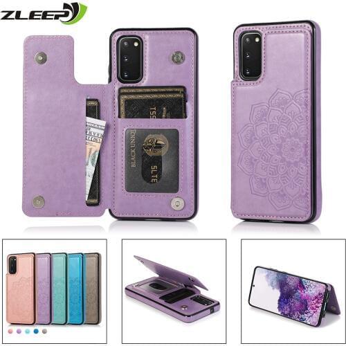 Leather Case For Samsung Galaxy S21 S20 FE S10 S9 S8 Note 8 9 10 20 Ultra Plus S7edge Magnetic Card Slot Wallet Phone Bags Cover