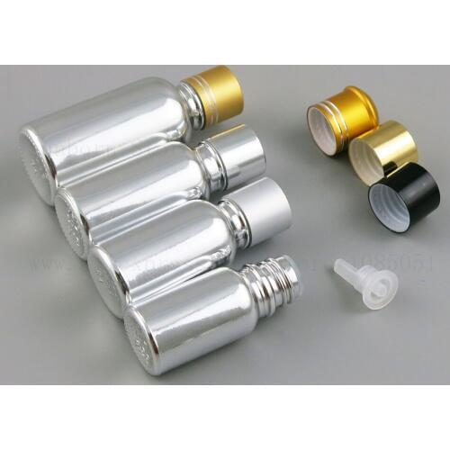 5/ 10/ 20/ 30/ 50/100 ml Paint Silver Glass Bottle Refillable liquid Perfume Essential Oil Bottles containers Vials 20pcs