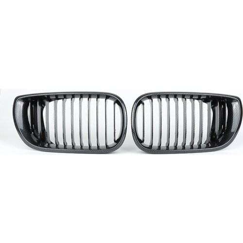 Liplasting For BMW E46 Saloon/Touring 4-Door 2002-2005 Facelift Carbon Fiber Kidney Grille 2PCs Front Bumper Grille Replacement