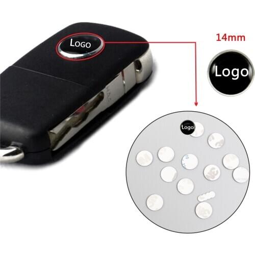 5pcs 14mm Metal Car Key Stickers Emblem Logo Car Styling For Skoda Jeep Ford Toyota VW Peugeot Kia BMW VW Benz Renault Audi