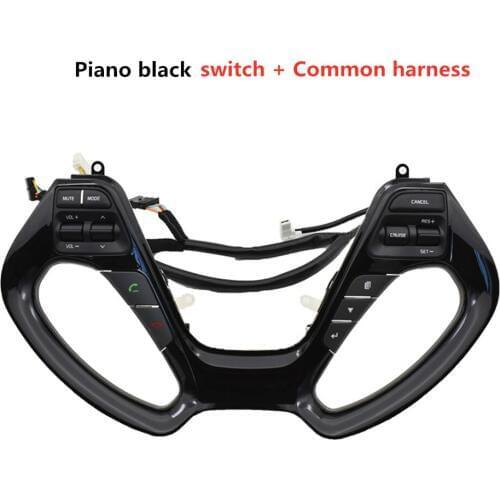 Piano black For Kia K3/K3S Constant Speed Cruise Control Multifunction Steering Wheel Button Control Volume Phone Bluetooth