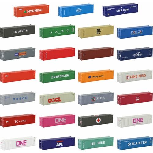Model Railway 12pcs HO Scale 1:87 20ft Shipping Container 20' Cargo Box Blind Random C8726X
