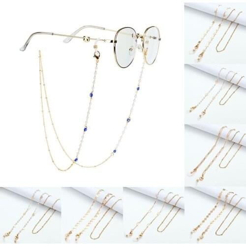 Fashion Sunglasses Chain Pearl Rose Flower Disc Mask Chain Peach Heart Metal Glasses Chain Exquisite Simplicity Mask Lanyard New