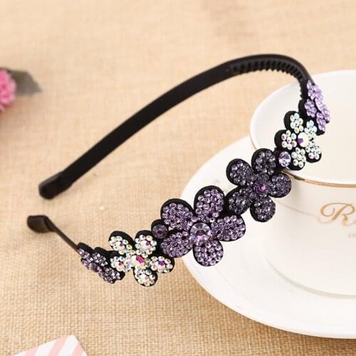 Fashion Women Girl Metal Crystal Flower Hairbands Headband Jewelry Headwear Hair Band Accessories