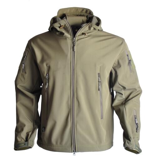 Mens Shark Skin Soft Shell Jacket Military Camoufalge Winter Windproof Jackets Men&Women Outdoor Hiking Fishing Clothes M-5XL