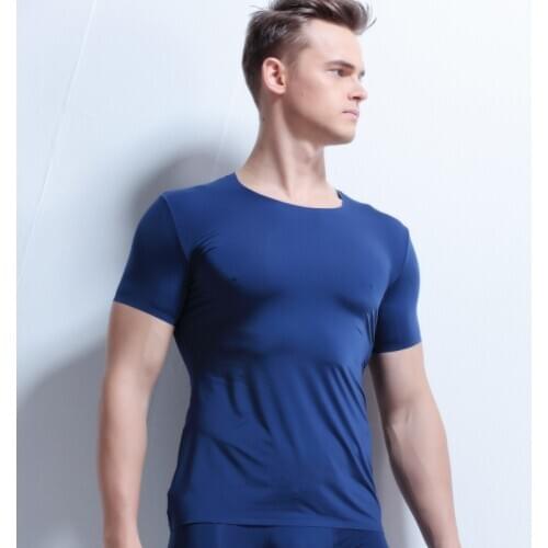 Men Nylon Gym Shirt Sports T-Shirt Men Short Sleeve Running T-shirt Workout Training Tees Fitness Top Sport quick-drying T-shirt