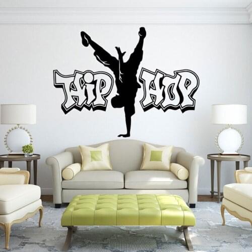 Hip-hop Wall Decals Street Dance Vinyl Sticker Rap Music Decoration Dance Wall Sticker, Home Boy Bedroom Decoration Home Decor