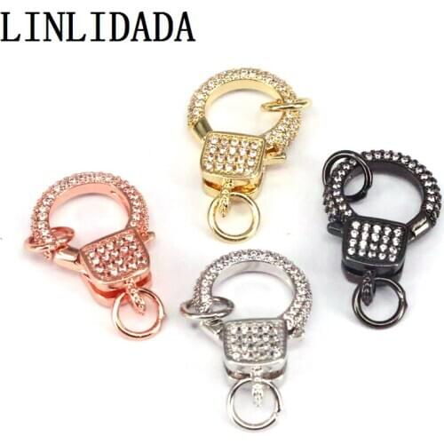 New 5Pcs, Luxury Zircon Lobster Clasps Docorative Clasps For DIY Necklace Bracelet Jewelry Making Accessories Supplies
