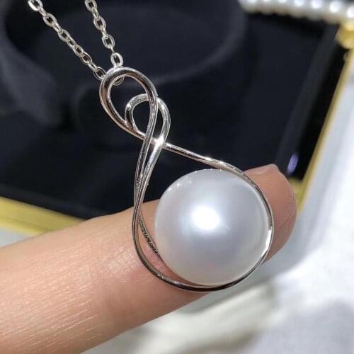 New Hot Style 925 Sterling Silver Pendant Base Mountings Findings Parts for Oyster Edison Pearl Coral Jade Beads Stones Crystal