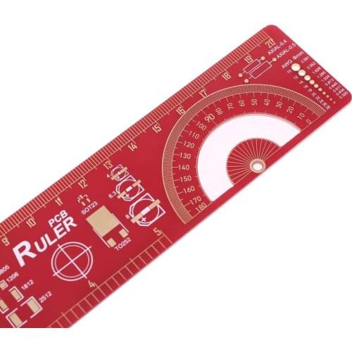 PCB Ruler IC Package Hollow Protractor Electronic Engineer Measuring Tool