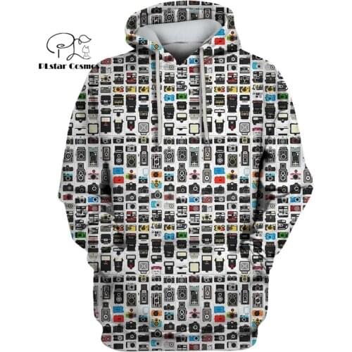 PLstar Cosmos hot sale Photographers many Camera picture 3d hoodies/Sweatshirt Winter autumn long sleeve streetwear