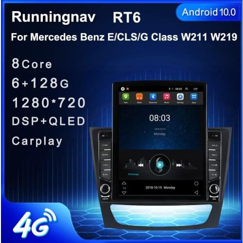 Runningnav For Mercedes Benz E class W211 E200 E220 W209 Tesla Type Android Car Radio Multimedia Video Player Navigation GPS