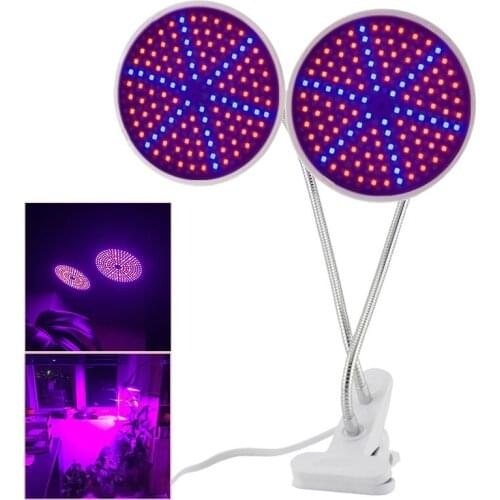 [Seven Neon]Dual head E27 15W AC85-265V 90Red:36Blue Flexible holder Flowering Flower VegetablePlant&Hydroponics Plant Grow Lamp