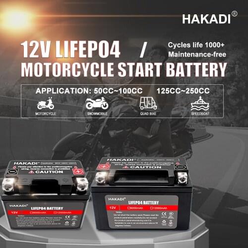 Lifepo4 Motorcycle Starter 12V 6Ah 12V 12Ah Rechargeable Battery Pack With BMS For 50CC 125CC Motorcycle Scooter Start Power