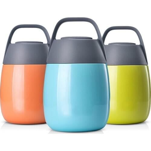 Double Walled Thermos Water Bottle Portable Design Hot Insulated Belly Cup Stainless Steel Lunch Box For Students 450ml