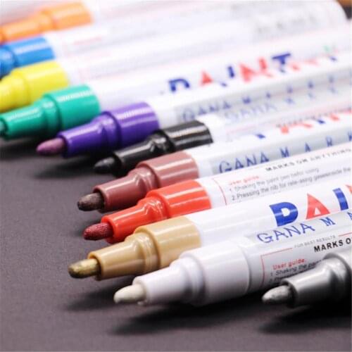 Waterproof Universal Permanent Paint Marker Pen Car Tyre Tire Tread Rubber Metal 12/18 Colors To Choose 0.7mm Extra Fine Point