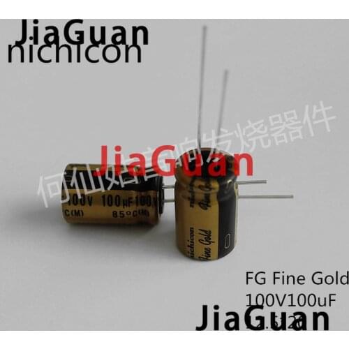 10PCS NICHICON FG 100V100UF 12.5x20MM fine gold 100UF 100V FineGold MUSE 100uF100V Amplifier Audio Capacitor 100uF/100V